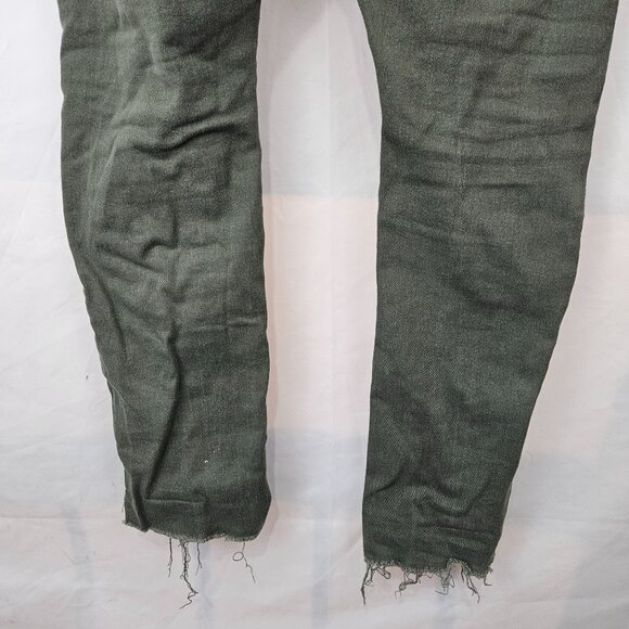 Divided Mens Distressed Ripped Skinny Fit Jeans Size 36x34 Olive Green Pants - Picture 11 of 12
